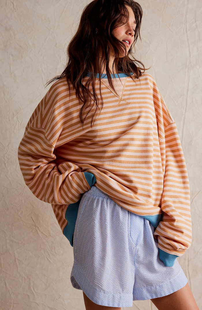 Randig tröja | Långärmad | Pullover | Oversized Sweatshirt | Damkläder