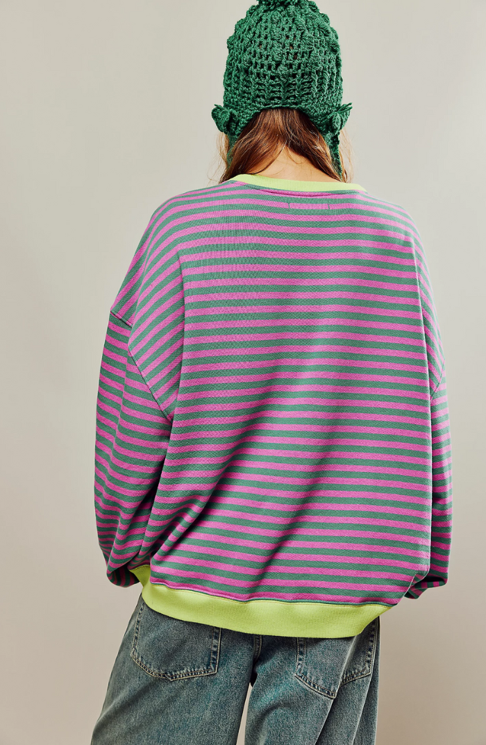 Randig tröja | Långärmad | Pullover | Oversized Sweatshirt | Damkläder