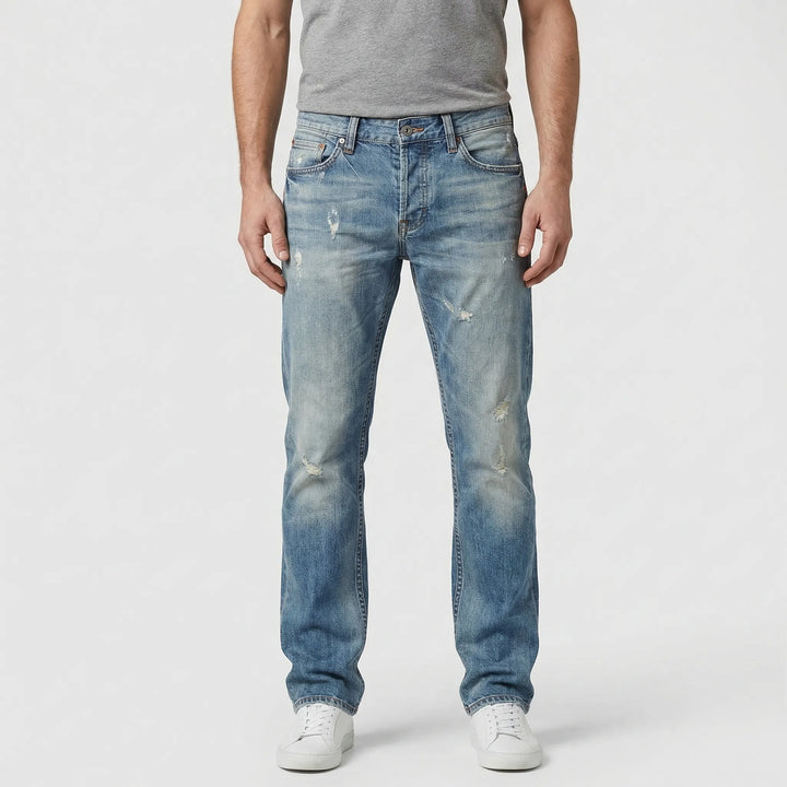 Raka herrjeans med rippade detaljer - Harold