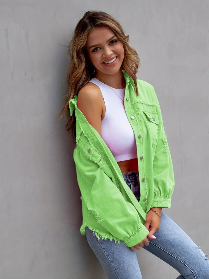 Reese Jeansjacka | Oversized rippad jeansjacka för kvinnor