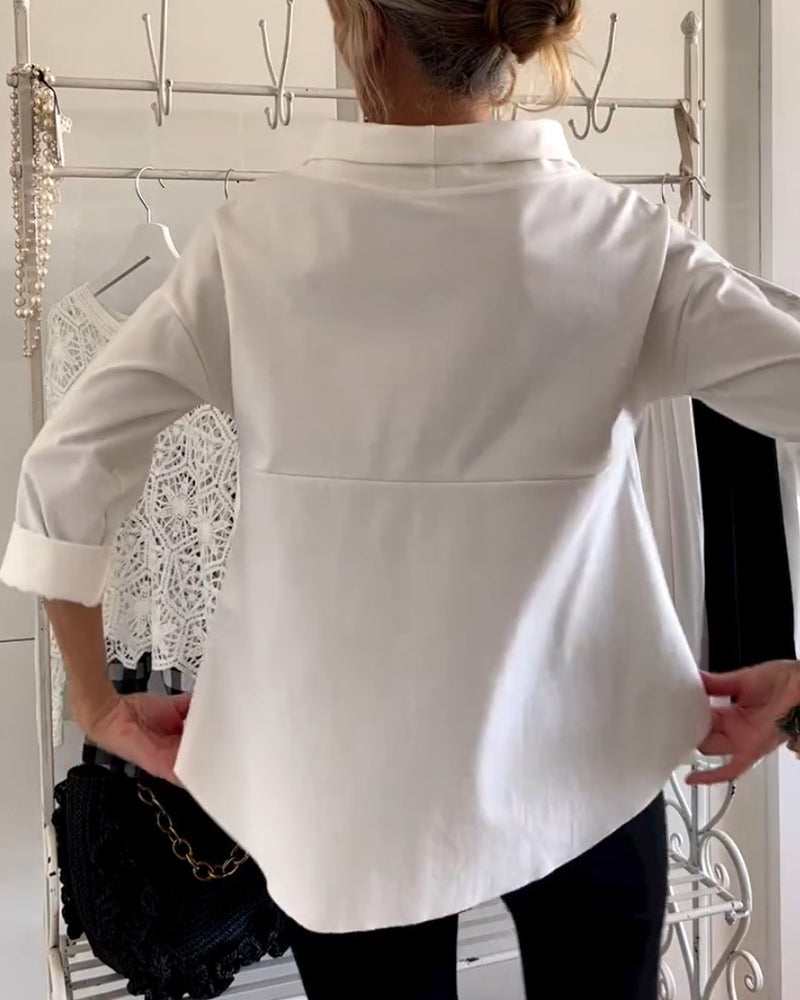 Damtopp i avslappnad passform med polokrage - Joanne