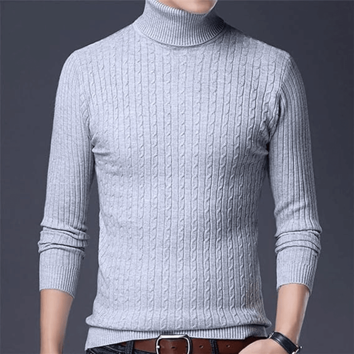 Ribbstickad polotröja för herr – Nicolas