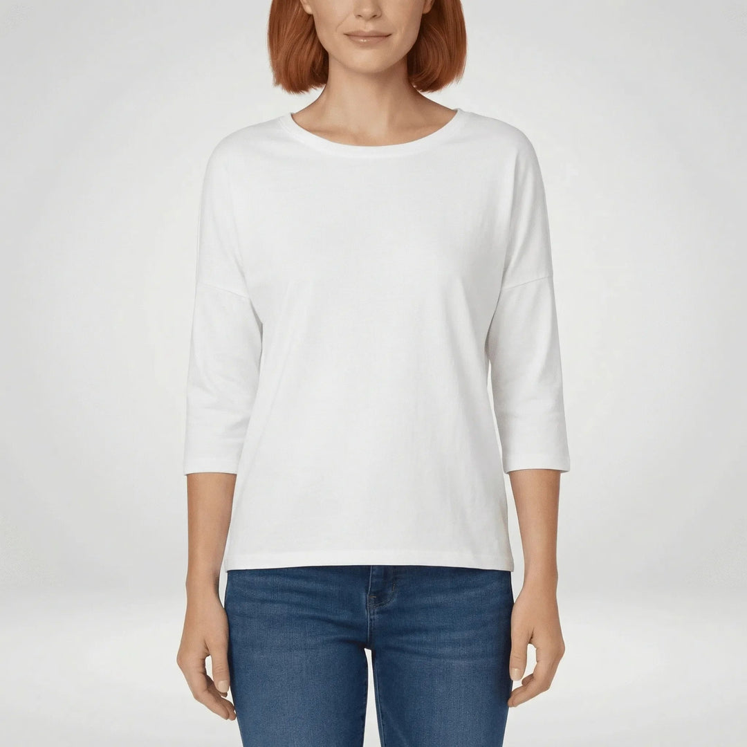 Rundhals-T-shirt med trekvartsärmar - Lucienne