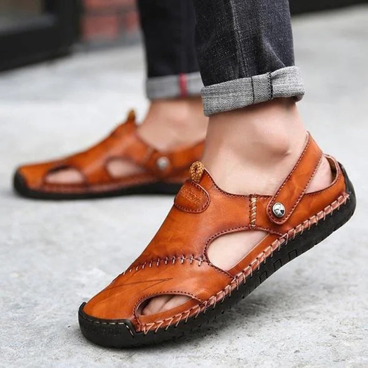 Sandaler - Ortopediska - Läder - Slip On Skor - Herrskor