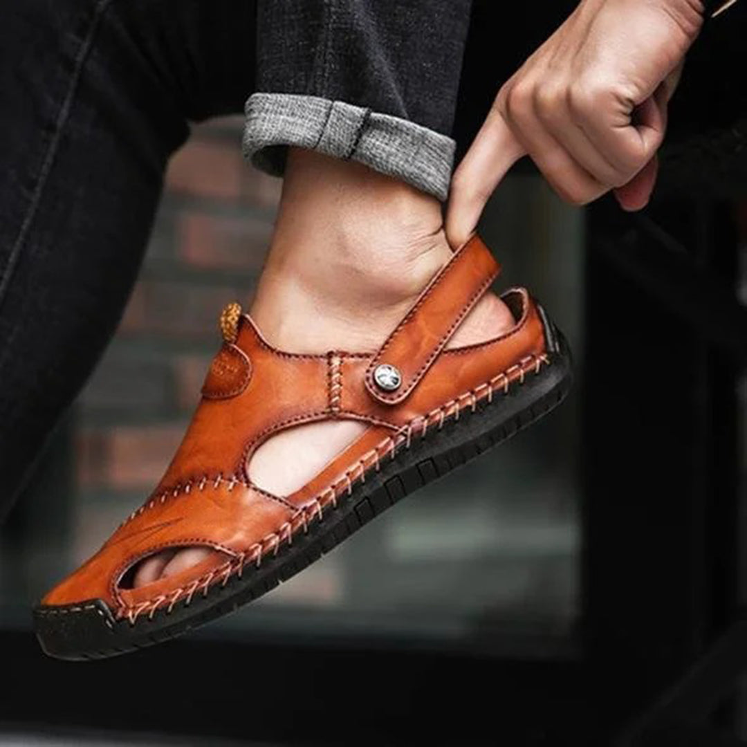 Sandaler - Ortopediska - Läder - Slip On Skor - Herrskor