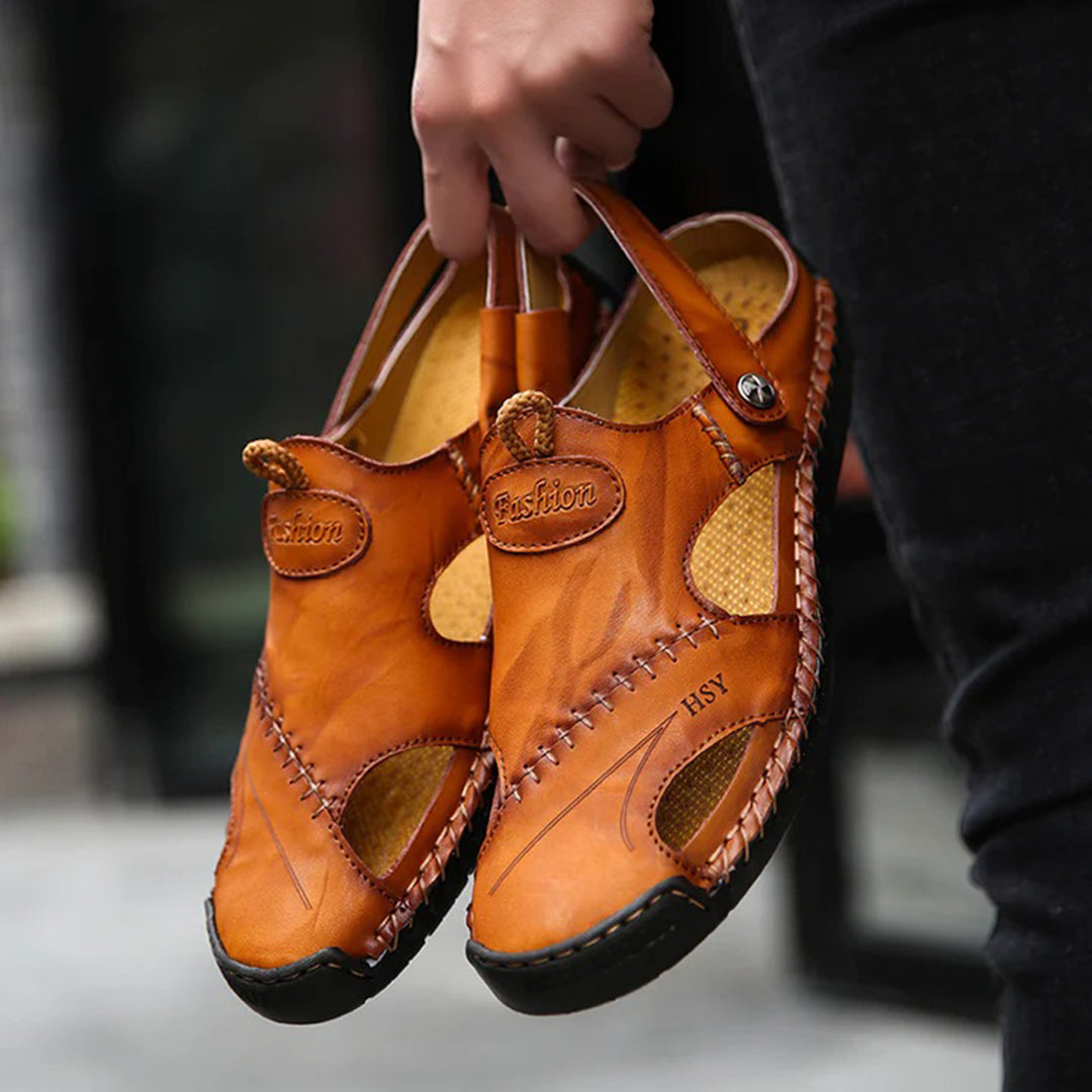 Sandaler - Ortopediska - Läder - Slip On Skor - Herrskor