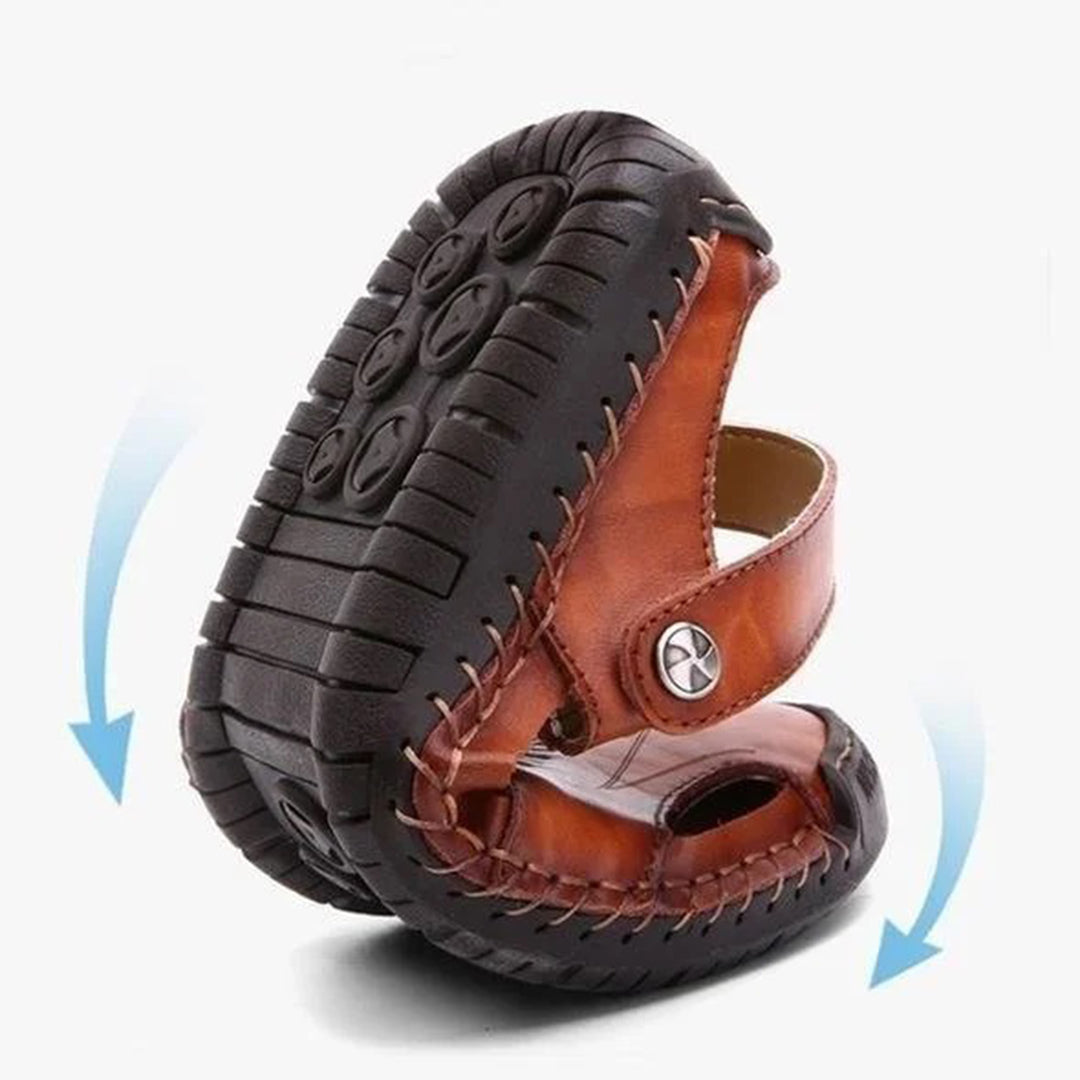 Sandaler - Ortopediska - Läder - Slip On Skor - Herrskor