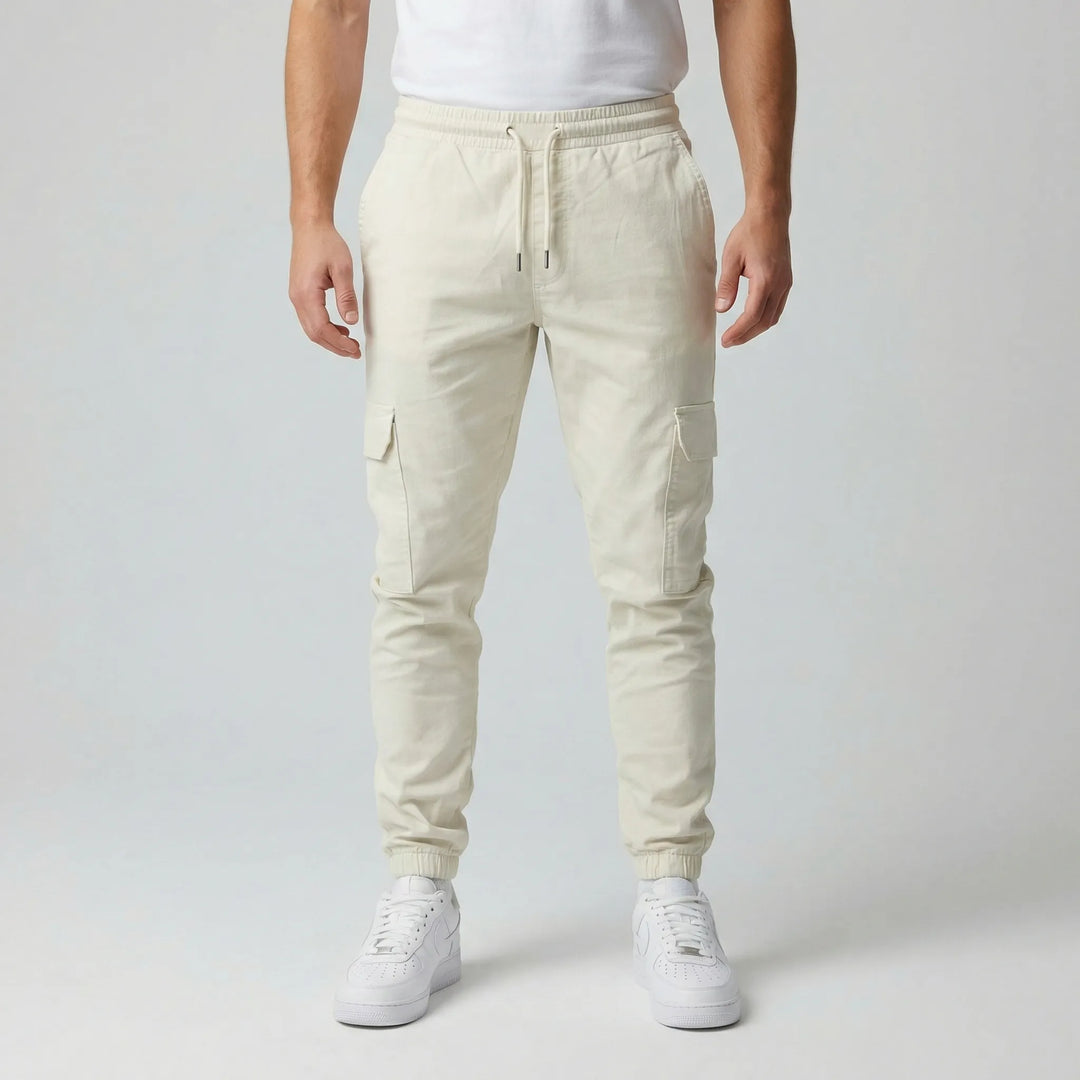 Smal cargo-jogger med skurna detaljer - Lasse