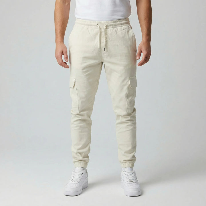 Smal cargo-jogger med skurna detaljer - Lasse