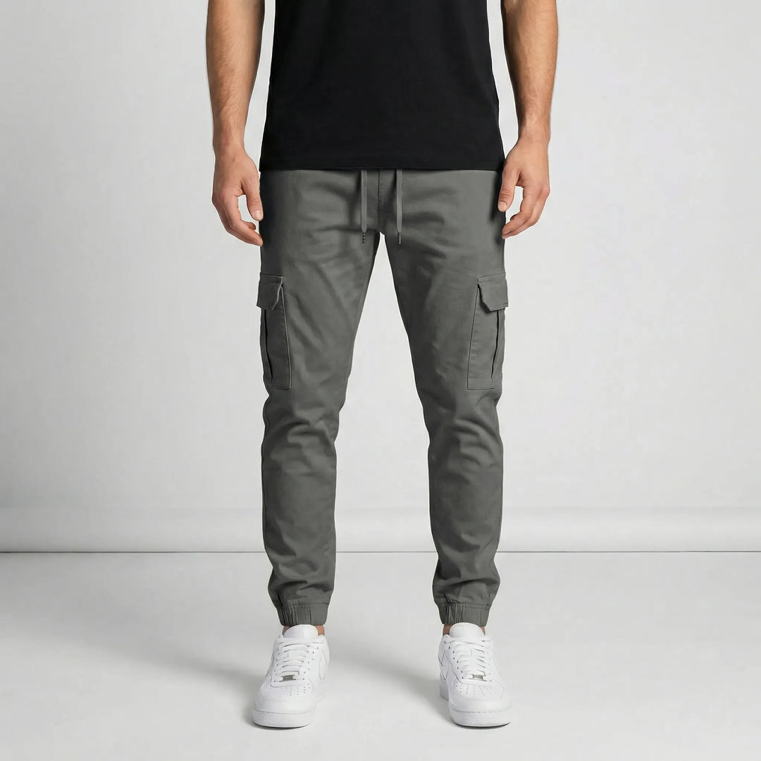 Smal cargo-jogger med skurna detaljer - Lasse