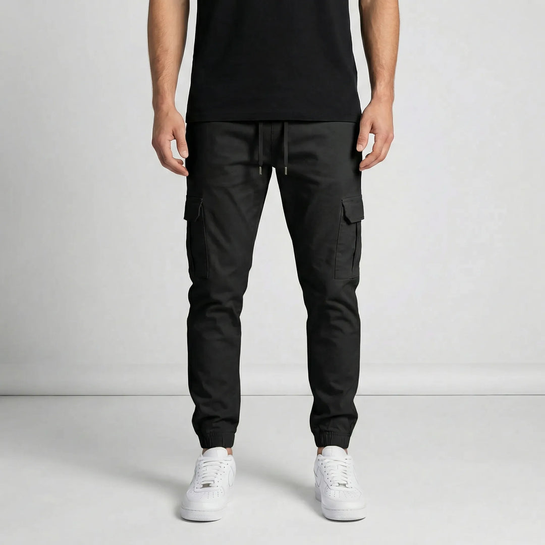 Smal cargo-jogger med skurna detaljer - Lasse