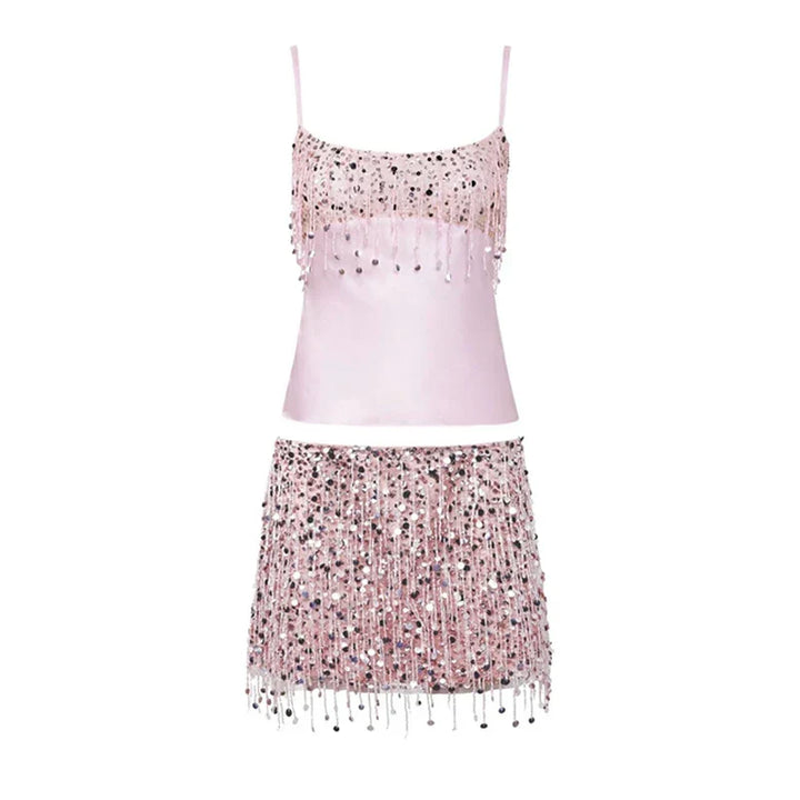 Pailletterad fransbikini-set – Riviera