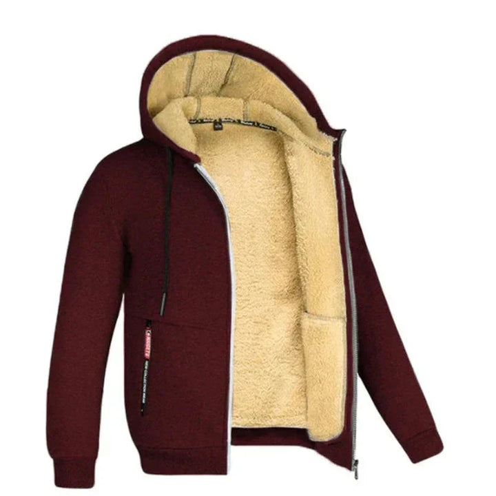 Sherpa Fleece Hoodie | Varm | Dragkedja | Vinter Hoodie | Hoodie Jacka