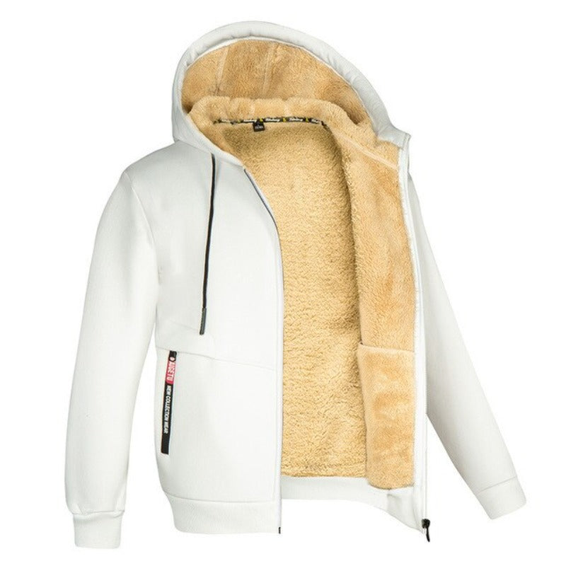 Sherpa Fleece Hoodie | Varm | Dragkedja | Vinter Hoodie | Hoodie Jacka