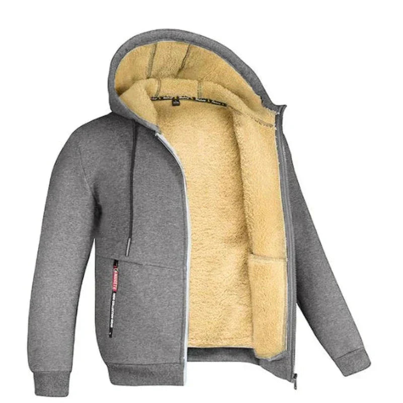 Sherpa Fleece Hoodie | Varm | Dragkedja | Vinter Hoodie | Hoodie Jacka