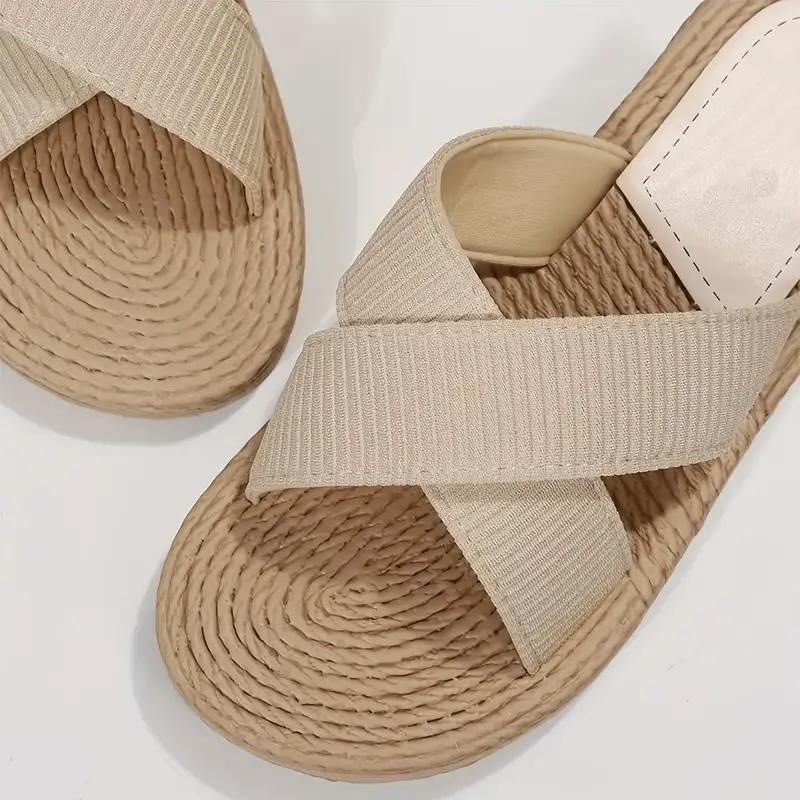 Slides för damer - Slip On - Korsade band - Sommarskor - Platta sandaler