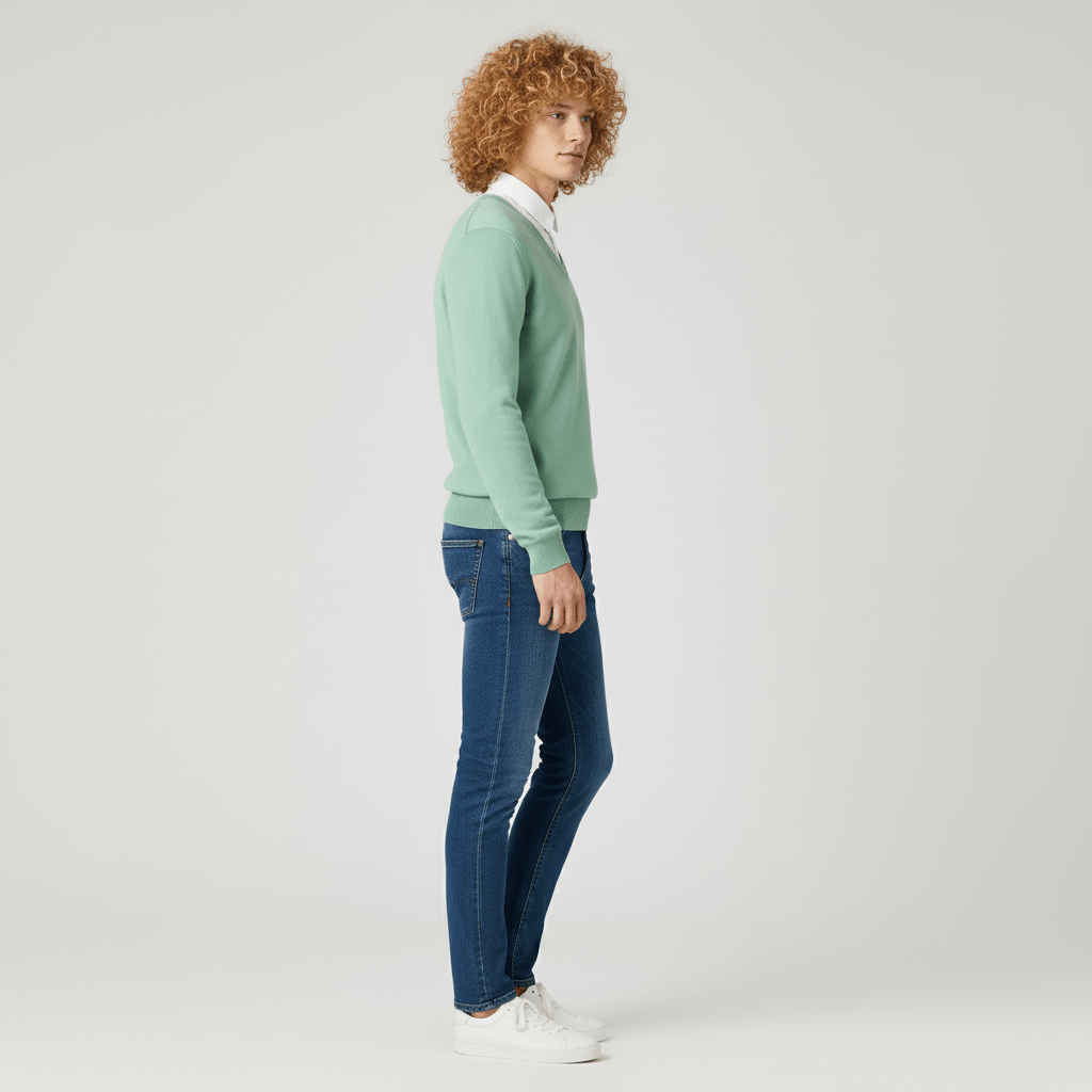 Slim-fit V-ringad tröja - Keanu