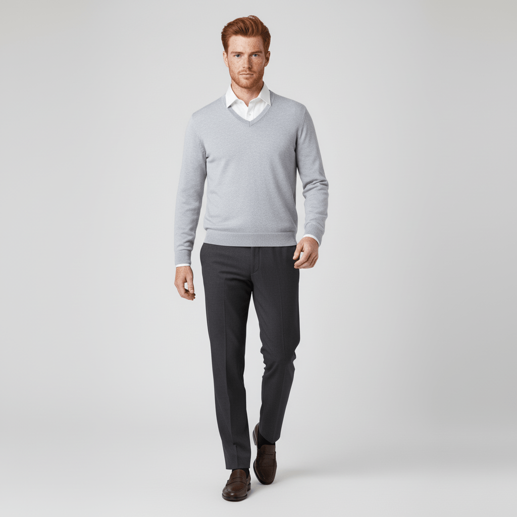 Slim-fit V-ringad tröja - Keanu