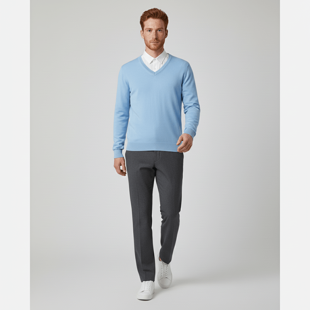 Slim-fit V-ringad tröja - Keanu