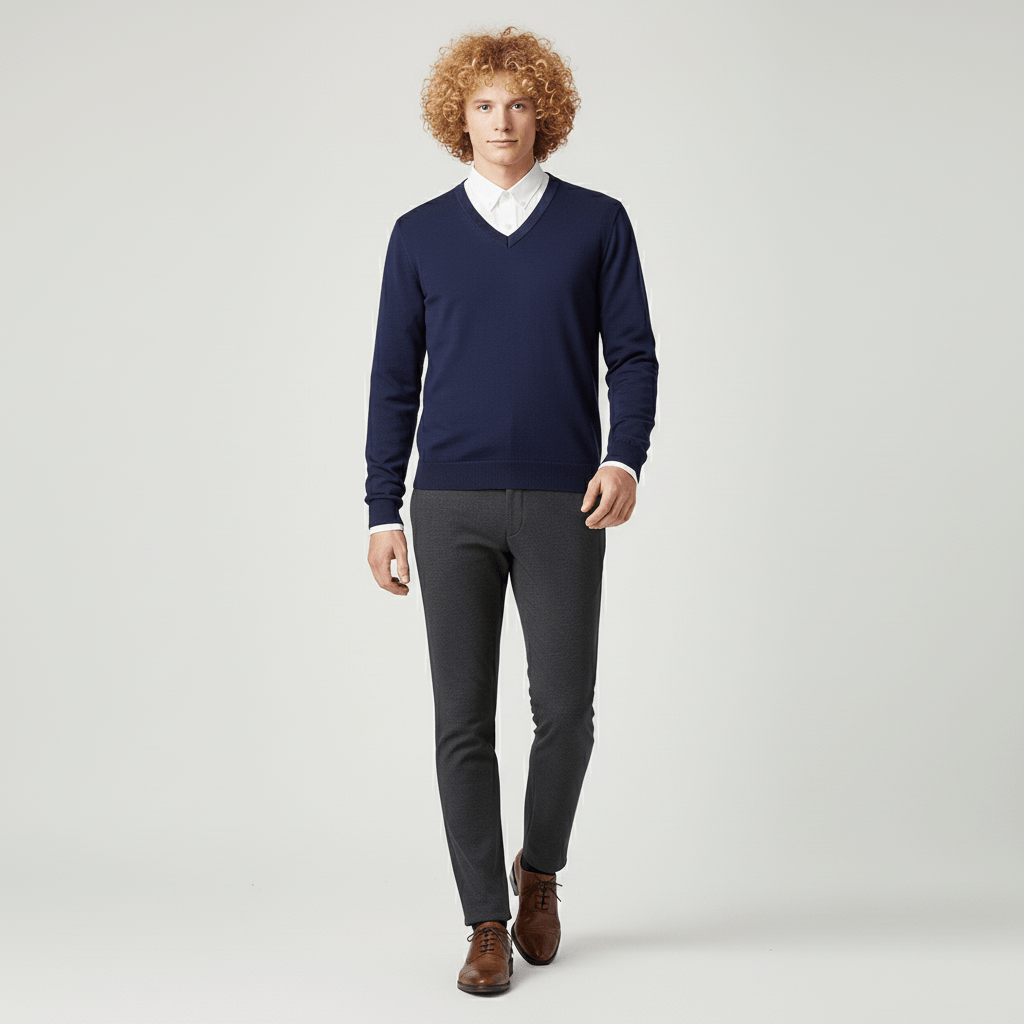 Slim-fit V-ringad tröja - Keanu