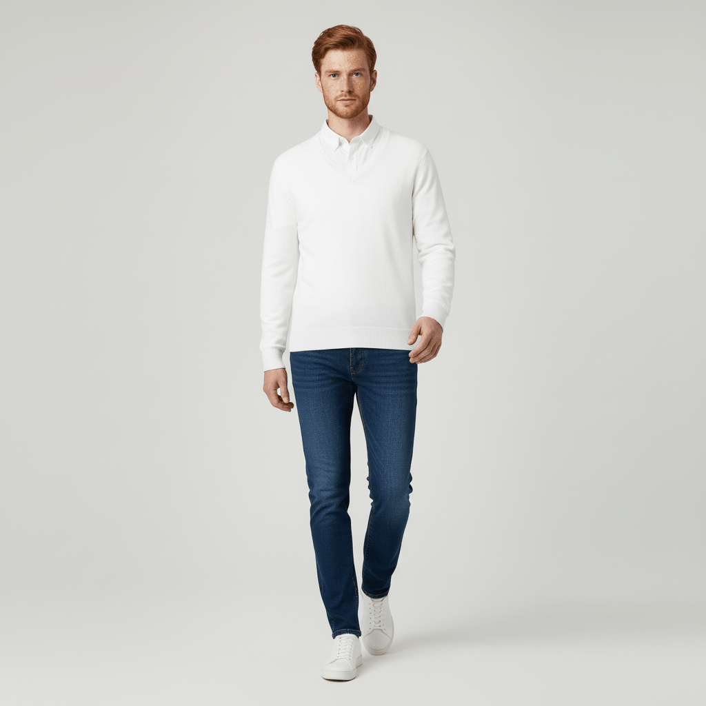 Slim-fit V-ringad tröja - Keanu
