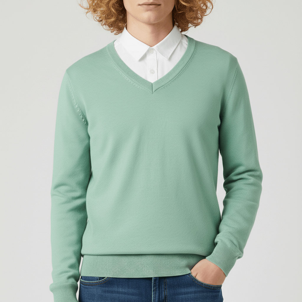 Slim-fit V-ringad tröja - Keanu