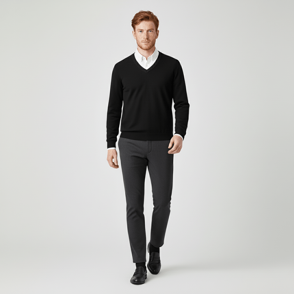 Slim-fit V-ringad tröja - Keanu