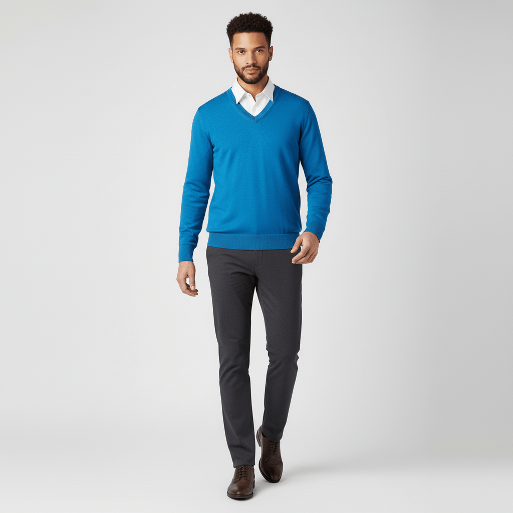Slim-fit V-ringad tröja - Keanu