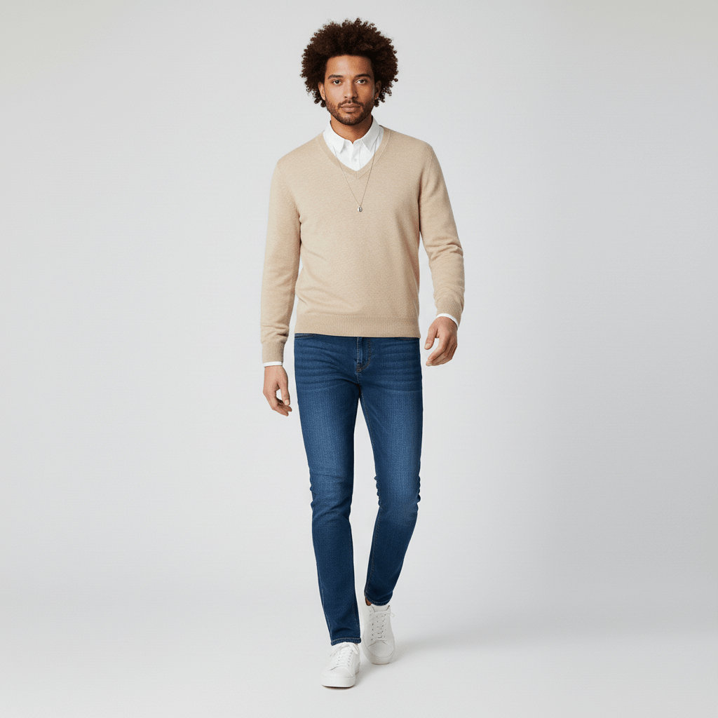 Slim-fit V-ringad tröja - Keanu