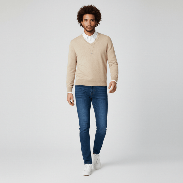 Slim-fit V-ringad tröja - Keanu