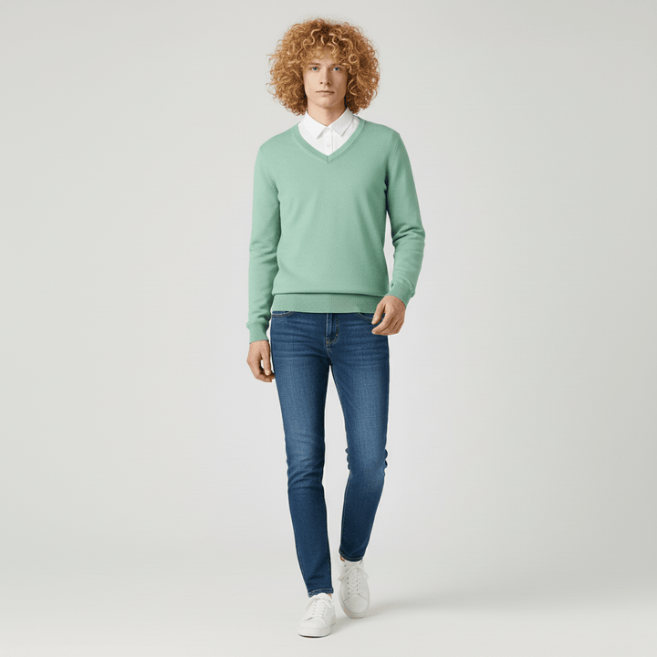 Slim-fit V-ringad tröja - Keanu