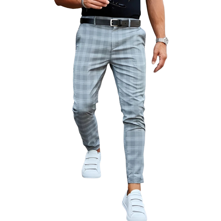 Slim fit ankellånga rutiga byxor – Cornelius