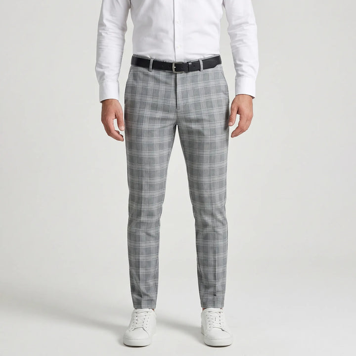 Slim fit ankellånga rutiga byxor – Cornelius