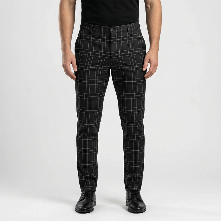 Slim fit ankellånga rutiga byxor – Cornelius