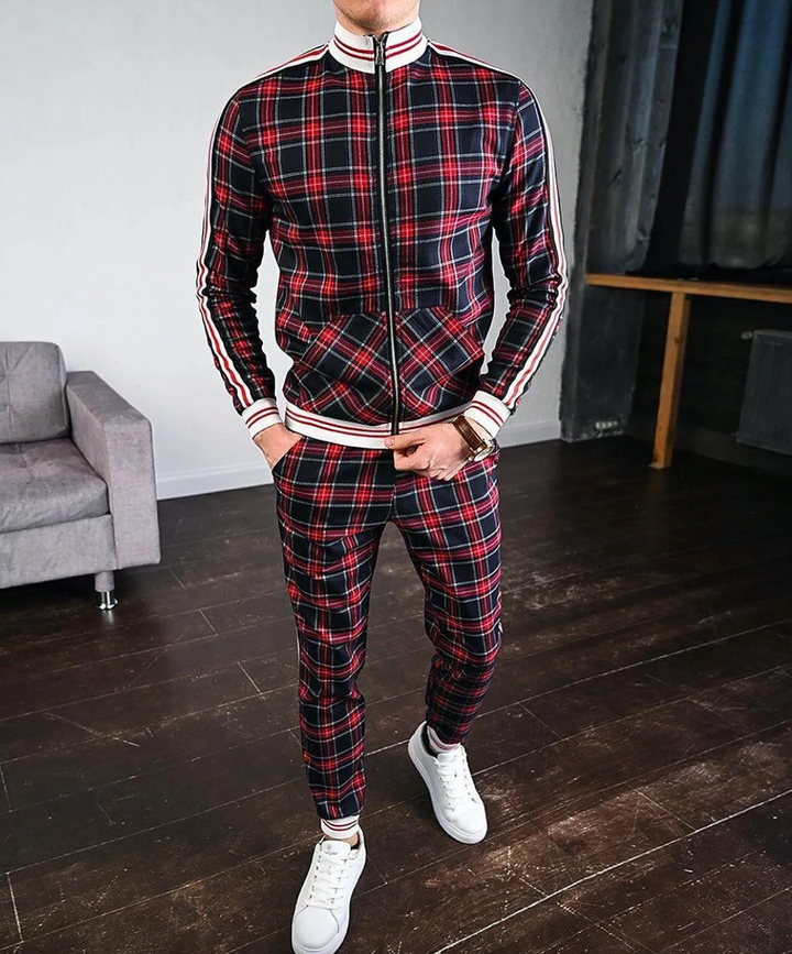 Slim fit jogger-set med ståkrage - Riccardo