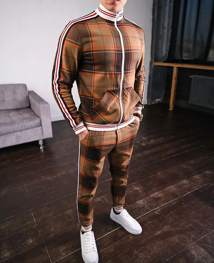 Slim fit jogger-set med ståkrage - Riccardo