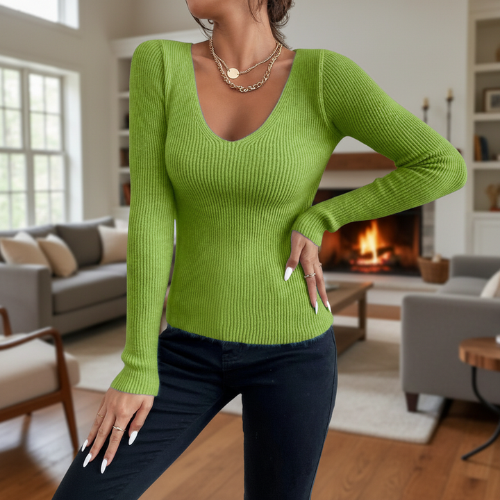 Slim Fit Stickad tröja - Veronika