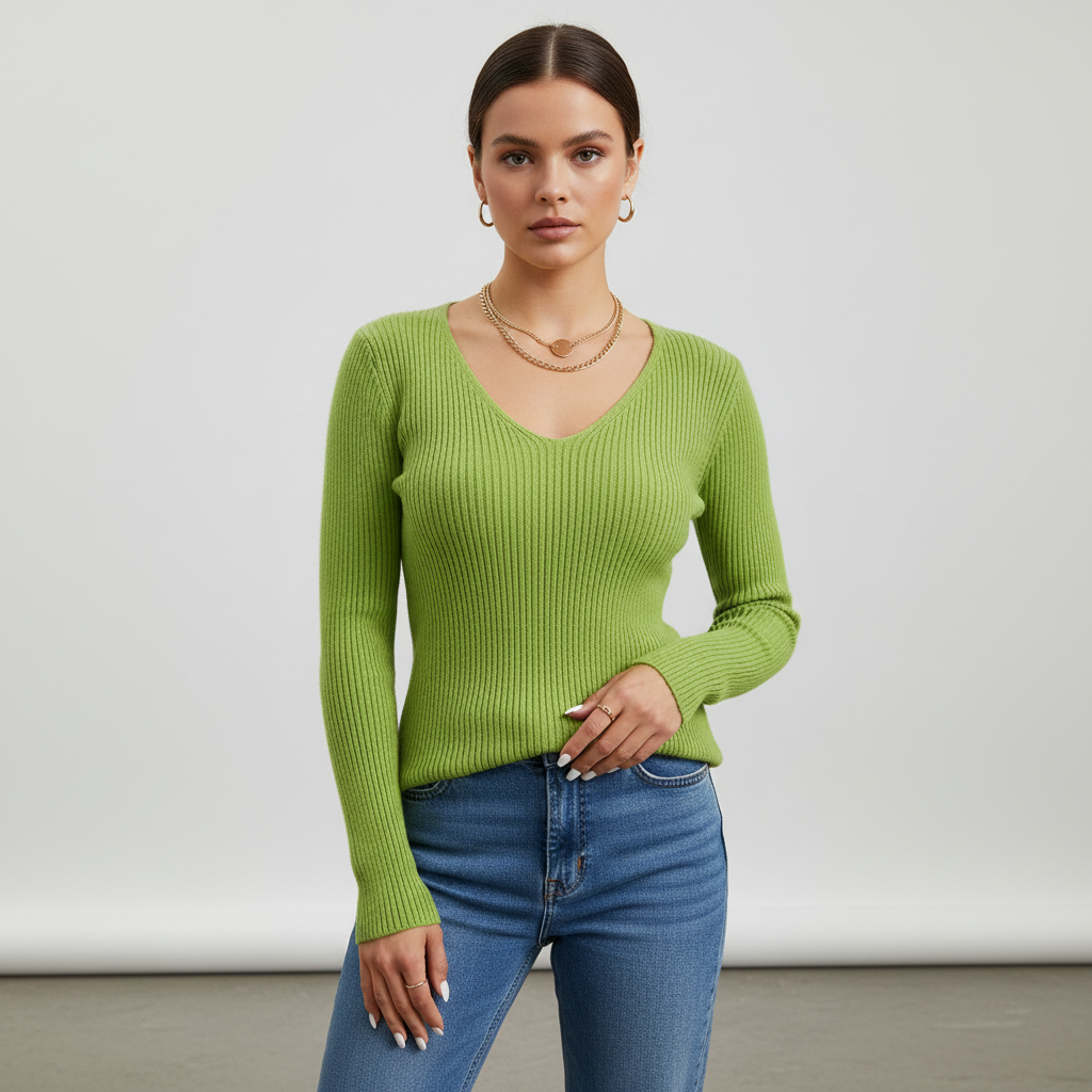 Slim Fit Stickad tröja - Veronika