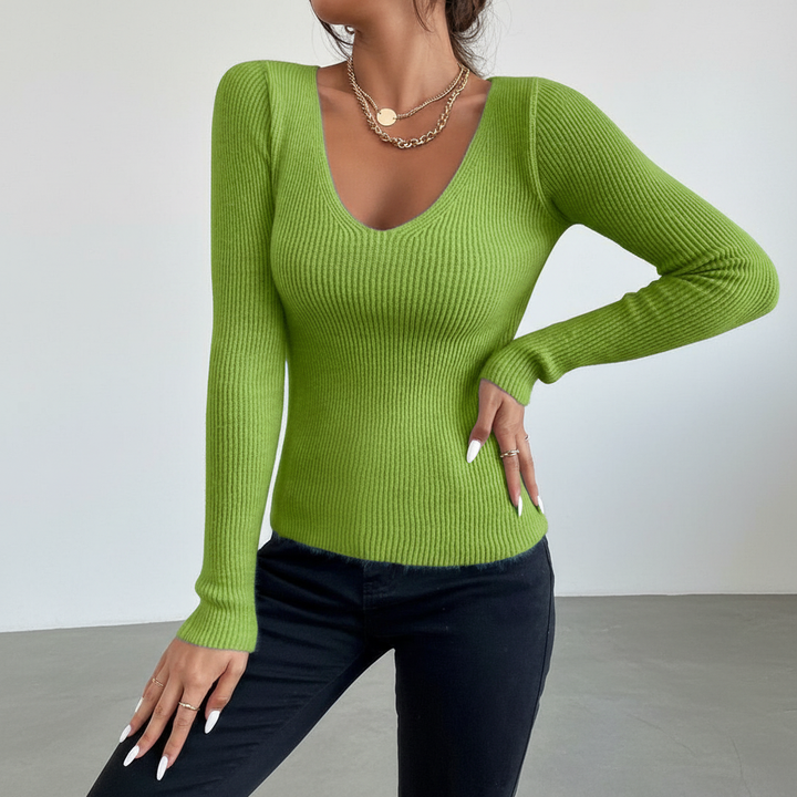 Slim Fit Stickad tröja - Veronika