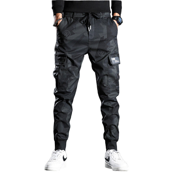 Män Slim-Fit Chinobyxor Svart Figurnära