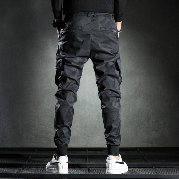 Män Slim-Fit Chinobyxor Svart Figurnära