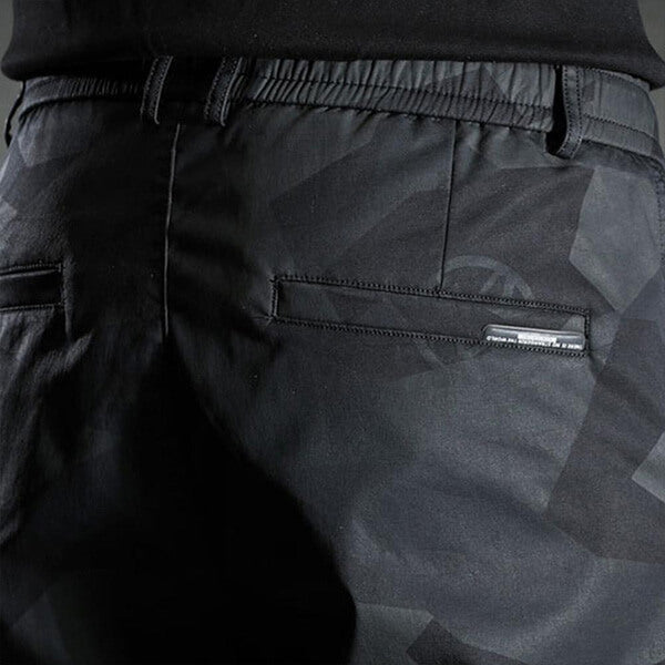 Män Slim-Fit Chinobyxor Svart Figurnära