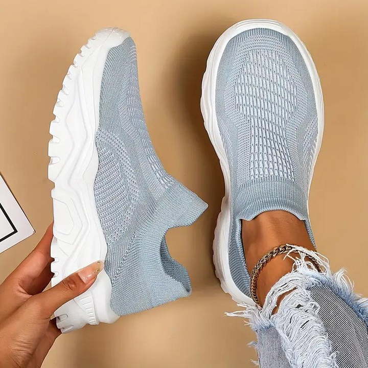 Slip On Sneakers, Stickade, Andningsbara, Ortopediska skor, Damskor