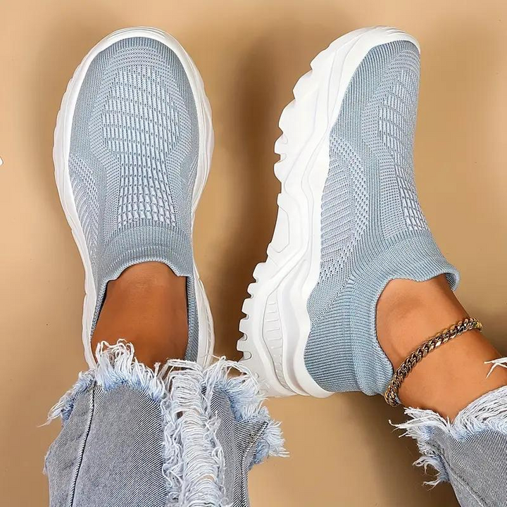 Slip On Sneakers, Stickade, Andningsbara, Ortopediska skor, Damskor
