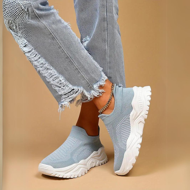 Slip On Sneakers, Stickade, Andningsbara, Ortopediska skor, Damskor