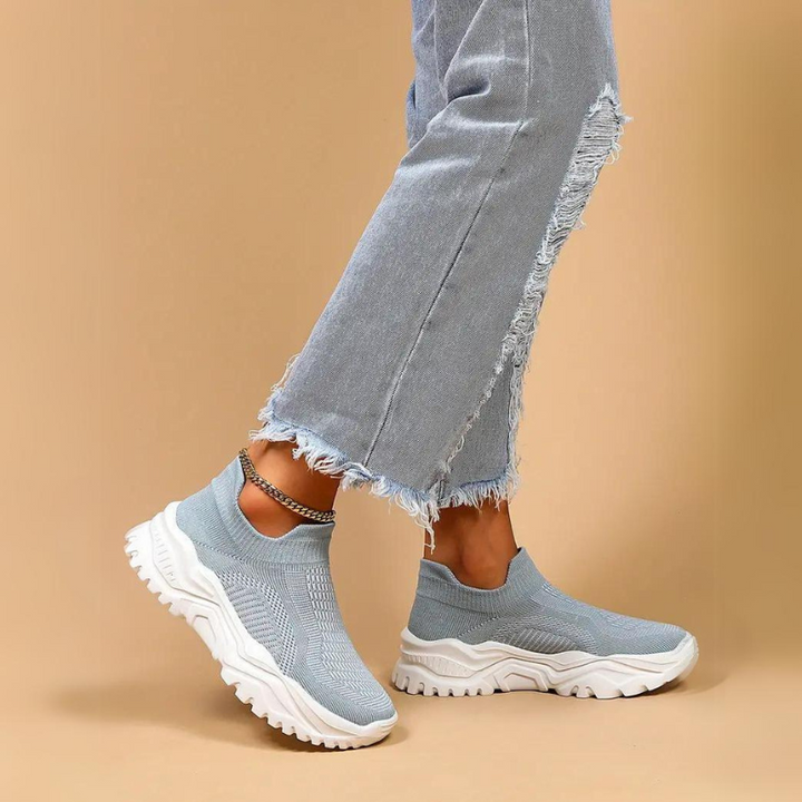 Slip On Sneakers, Stickade, Andningsbara, Ortopediska skor, Damskor