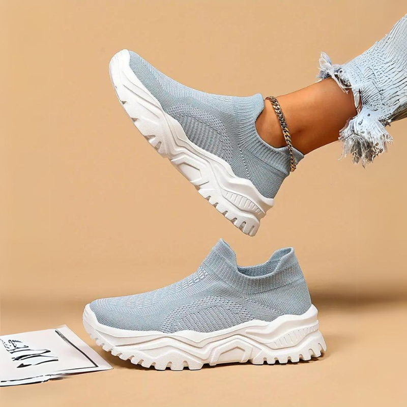 Slip On Sneakers, Stickade, Andningsbara, Ortopediska skor, Damskor