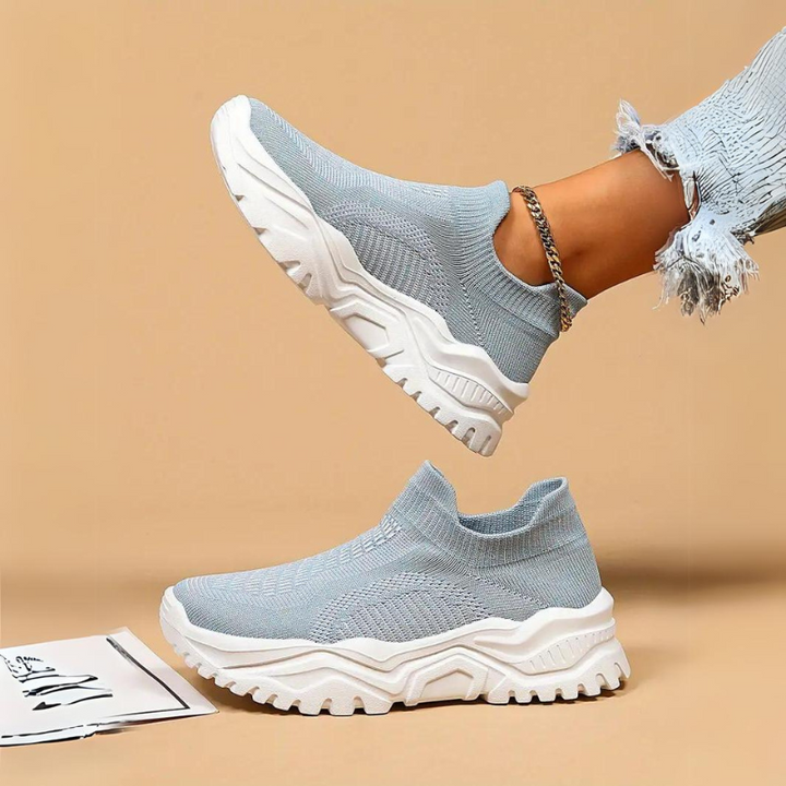 Slip On Sneakers, Stickade, Andningsbara, Ortopediska skor, Damskor
