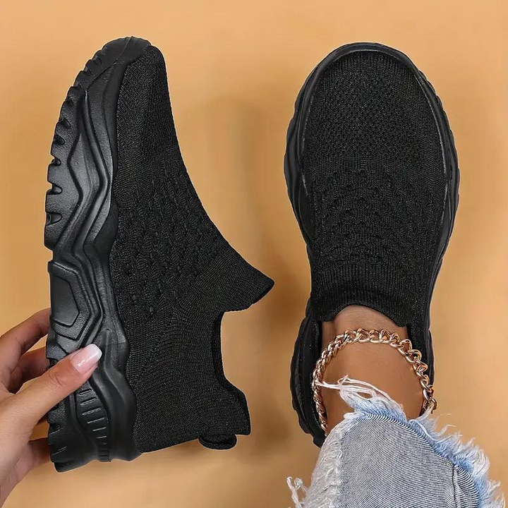 Slip On Sneakers, Stickade, Andningsbara, Ortopediska skor, Damskor