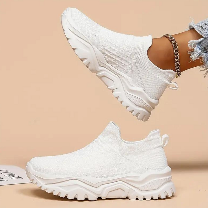 Slip On Sneakers, Stickade, Andningsbara, Ortopediska skor, Damskor